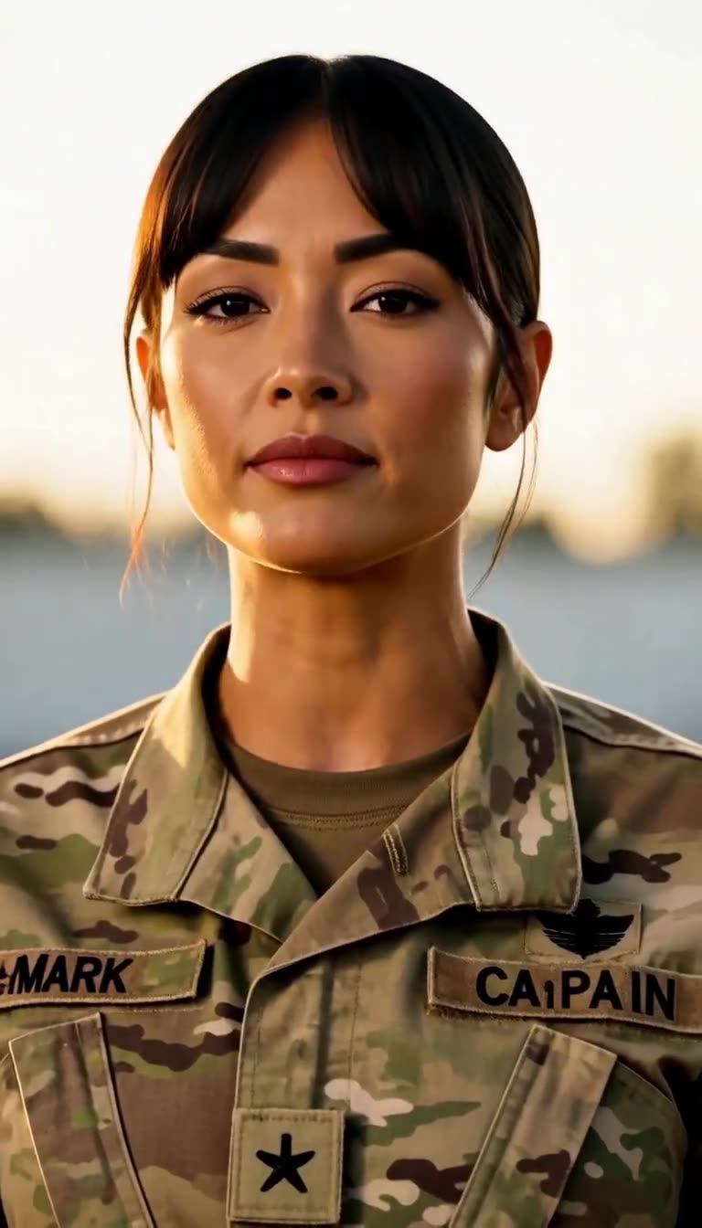 Close-up of Captain Maya delivering her icy command