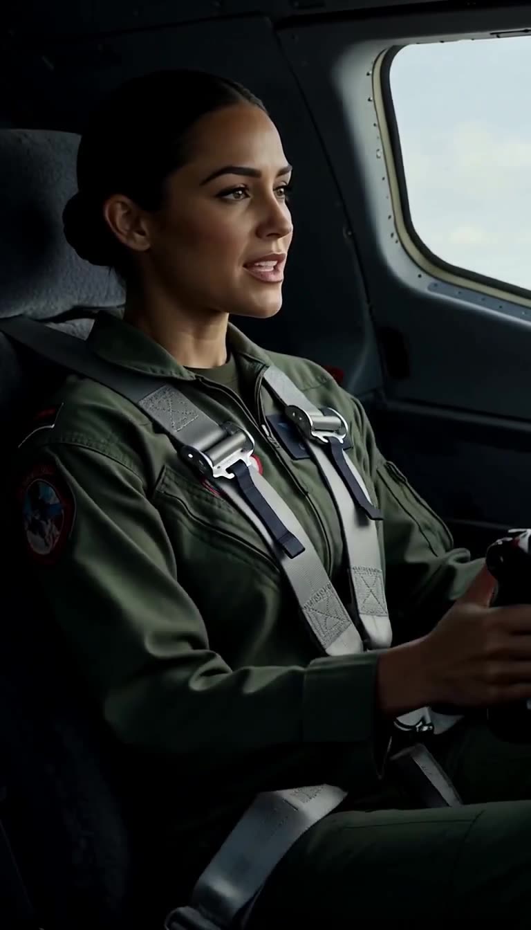 Captain Carter calmly speaking inside cockpit