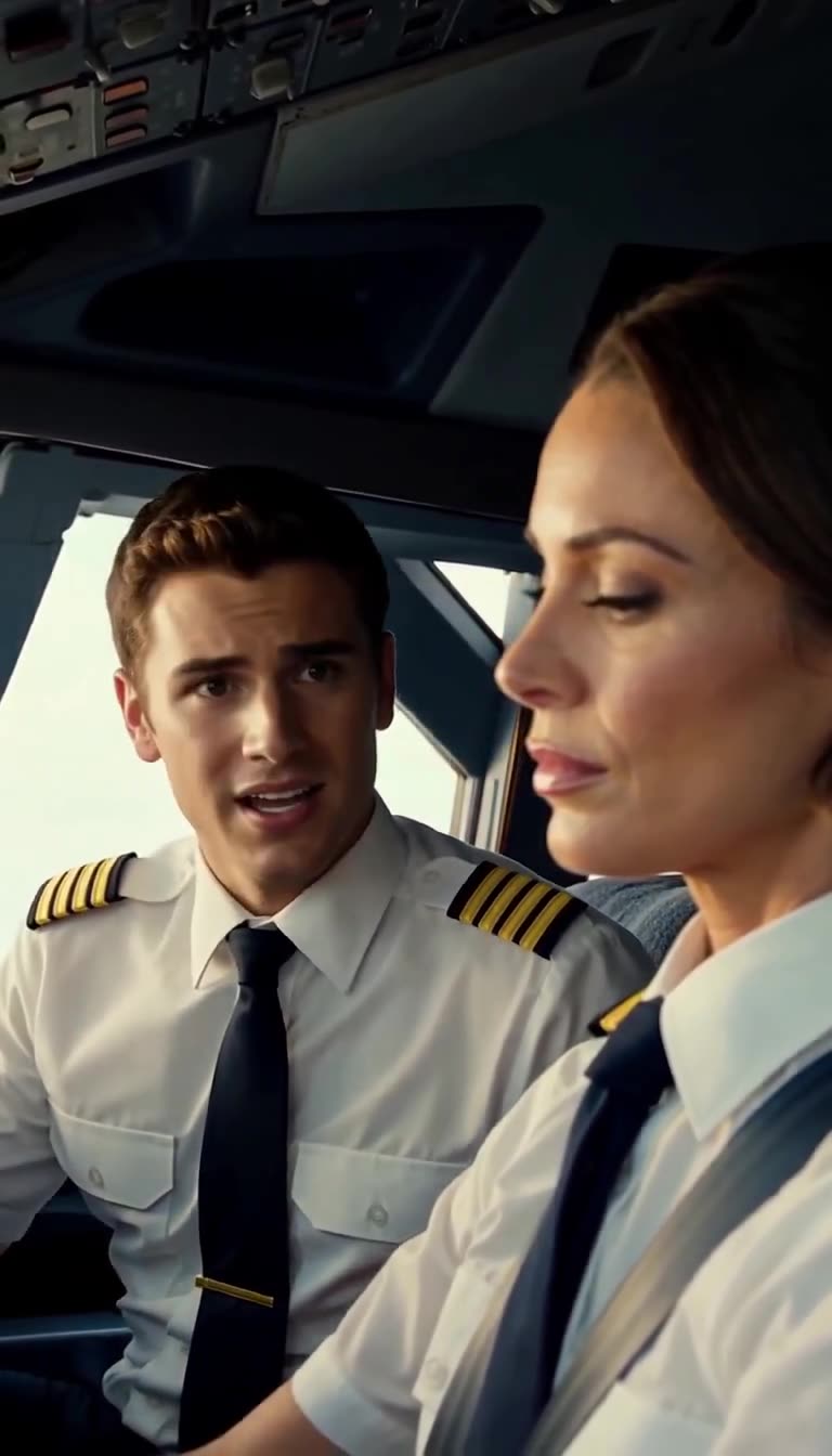 Tyler speaking nervously as female captain stares ahead