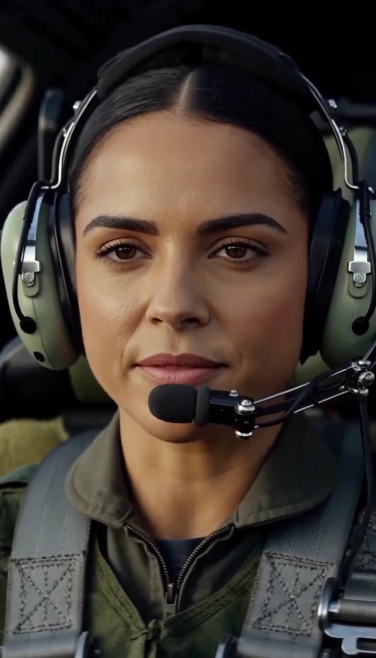 Renee Carter calm and focused inside cockpit