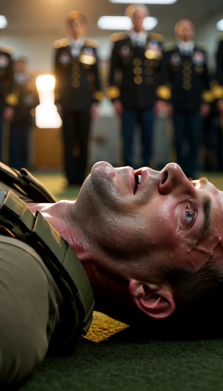 Close-up of terrified Rucker realizing his grave mistake