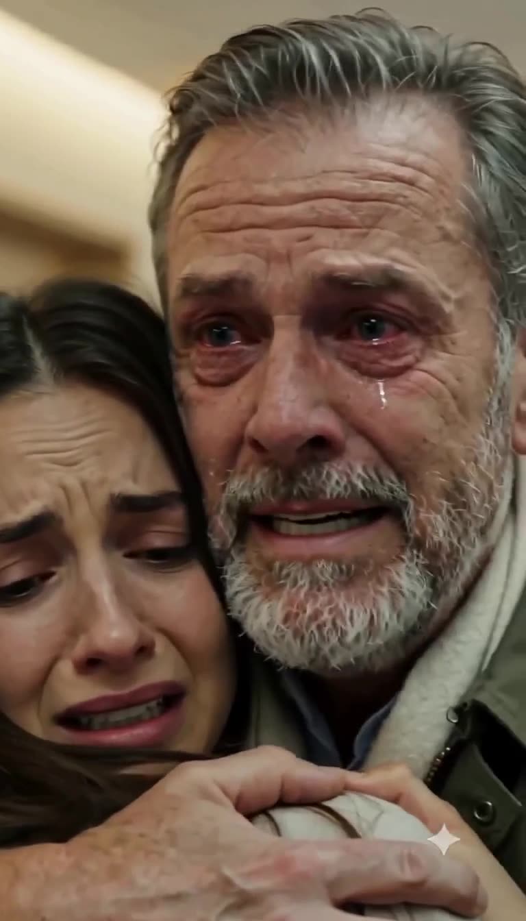 Tearful grandfather Michael holds sobbing Sophia close