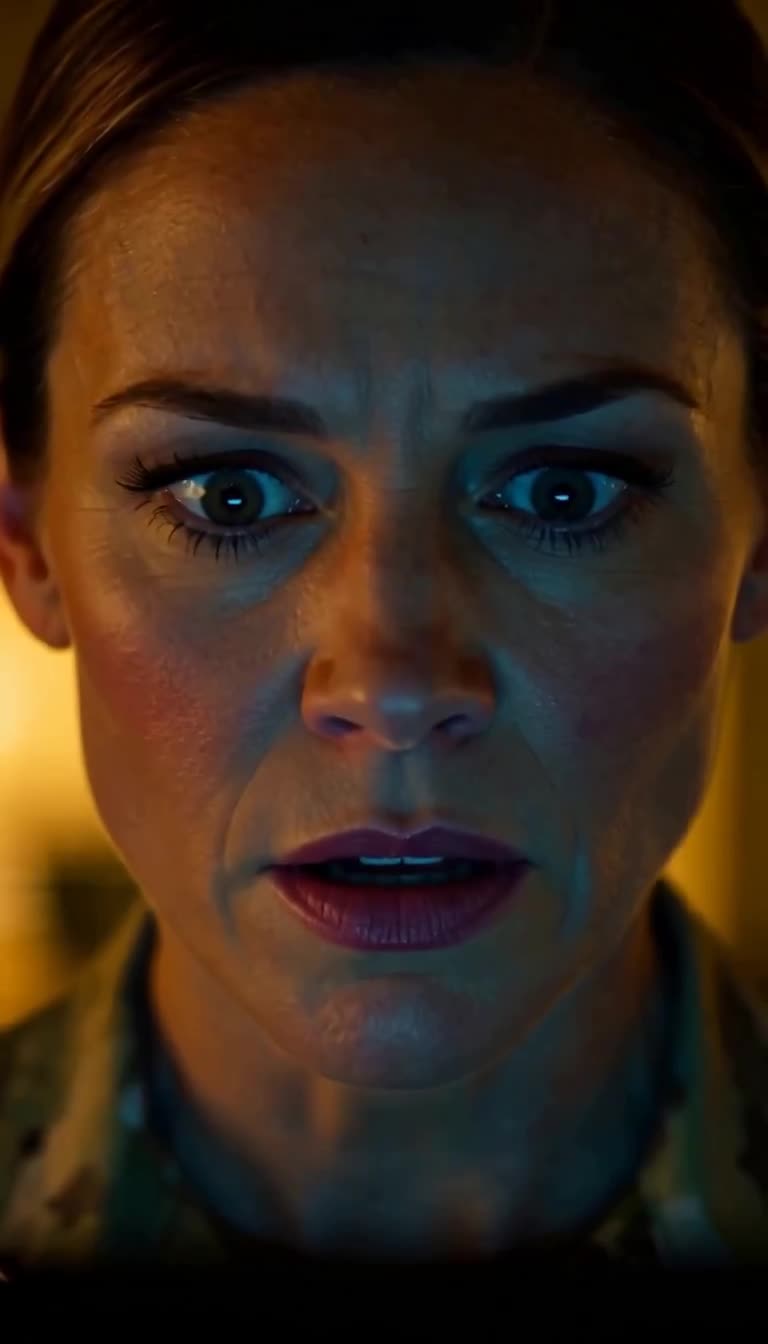 Officer Clark staring in disbelief at monitor glow