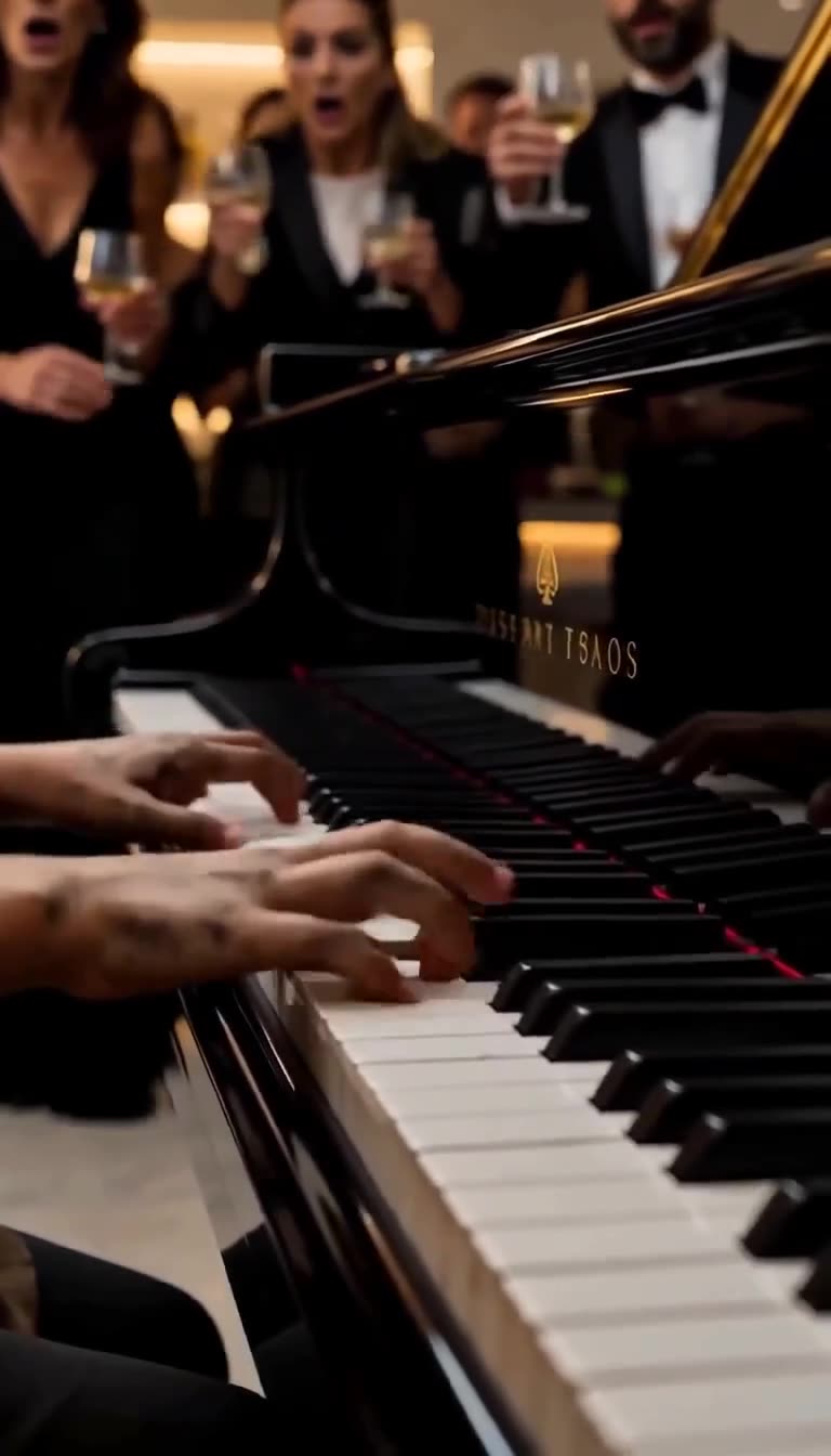 Mains sales de l'enfant virtuose sur le clavier du Steinway