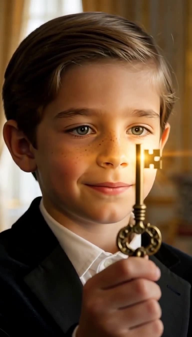 Noah lève la clé avec un regard résolu pour confronter son père et révéler la vérité.