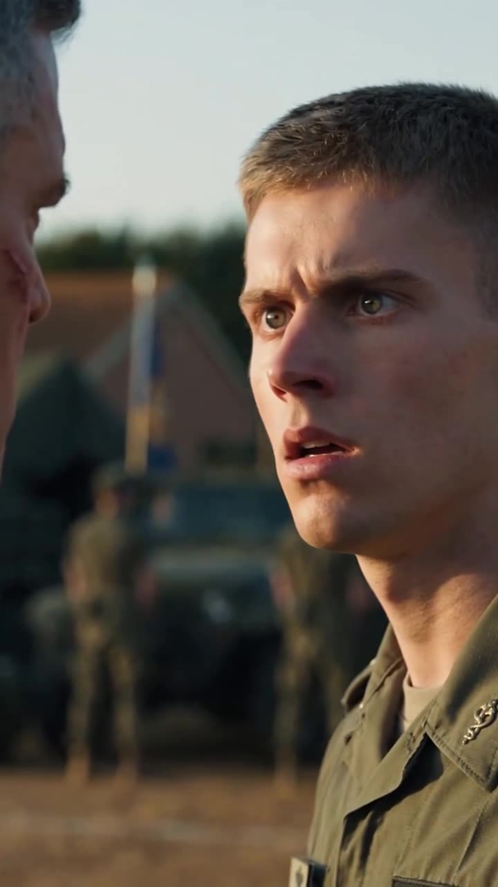Cadet Julian Whitmore staring in shock and confusion at the dramatic standoff