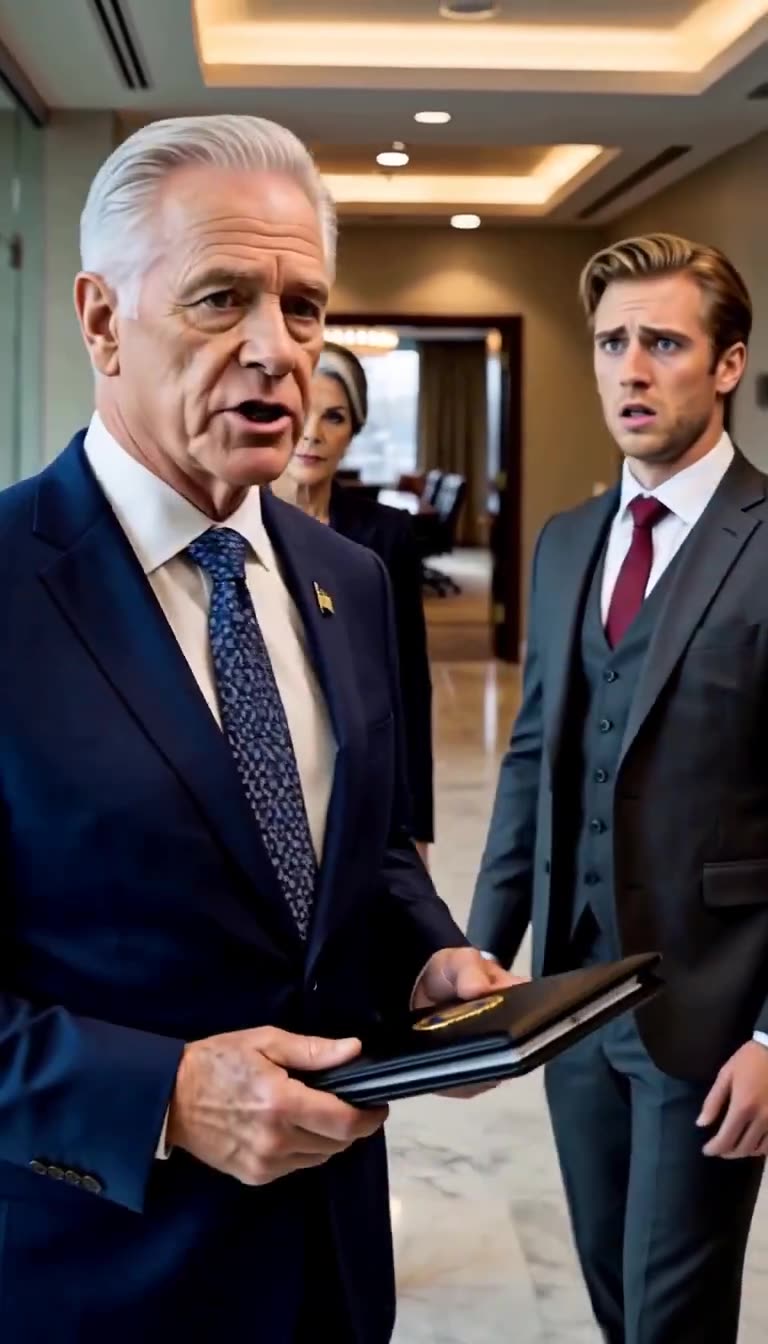 Chief Inspector Arthur Vance closes his official file while a stunned Tyler Briggs watches in shock