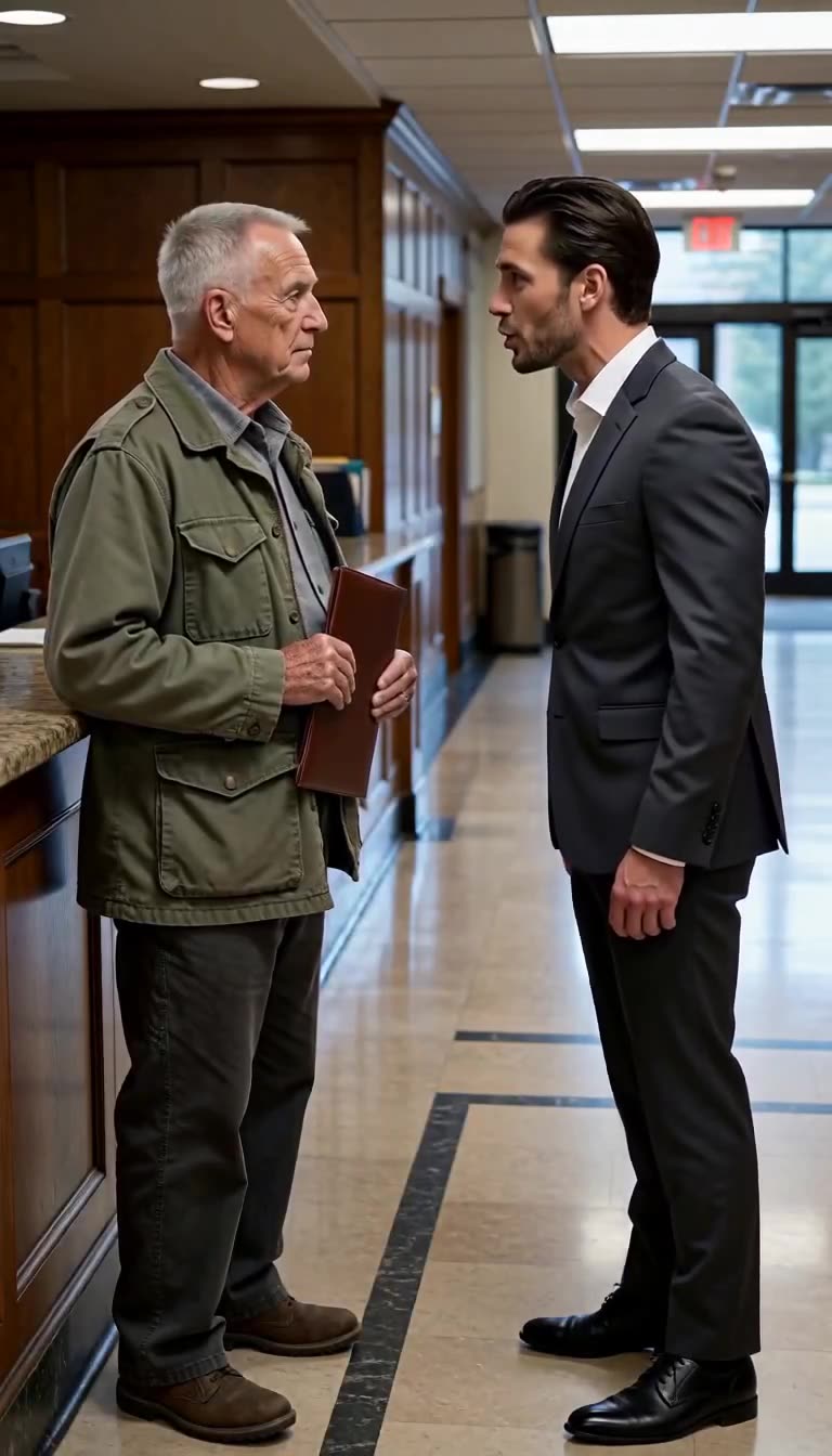 Tyler Vance leans into Arthur Pendelton's face, delivering an aggressive ultimatum.