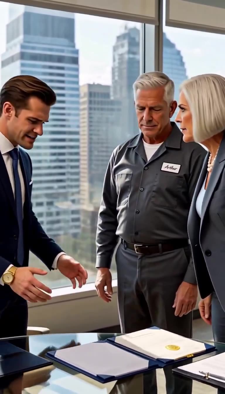 Julian Sterling stammers in panic as he realizes the identity of the service worker.