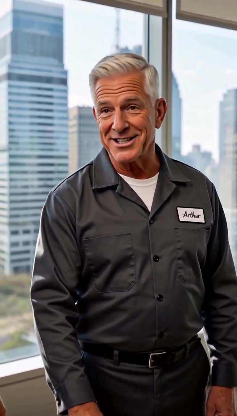 Arthur Vance smiles calmly in the sunlit boardroom after teaching a lesson in humility.