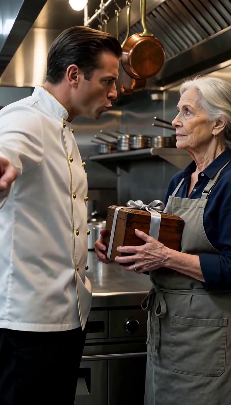 Mercer leans closer to intimidate Eleanor Vance as she clutches the ribboned wooden box.