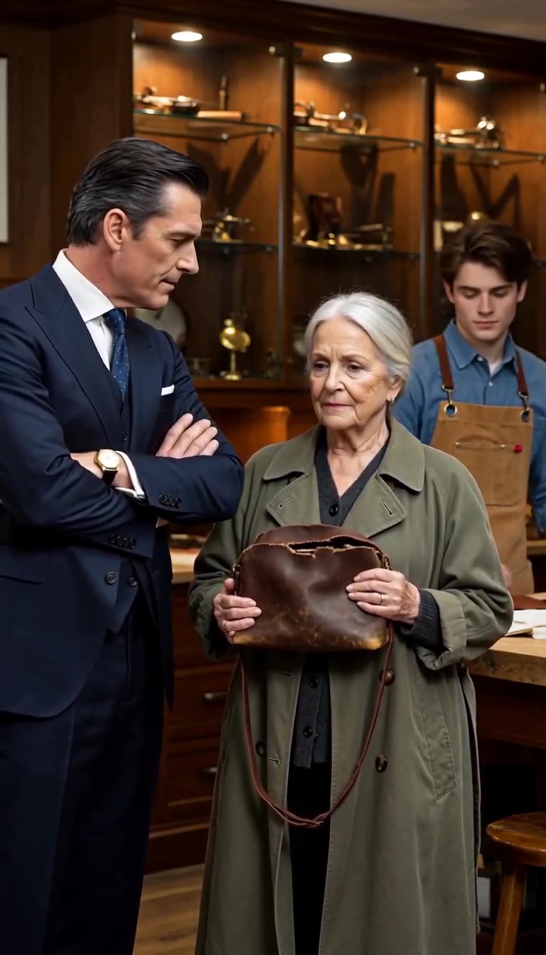 Julian turns sharply to scold apprentice Leo Miller while Martha watches the director's harsh reaction.