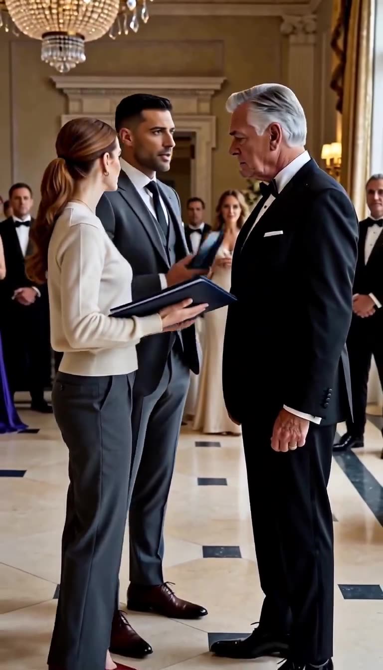 Raymond Cross confronts Donald Vance as Hannah Cole holds the forensic evidence folder.