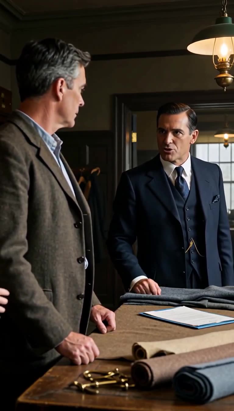 David Mercer turns calmly to face Richard Vance across the wooden cutting counter