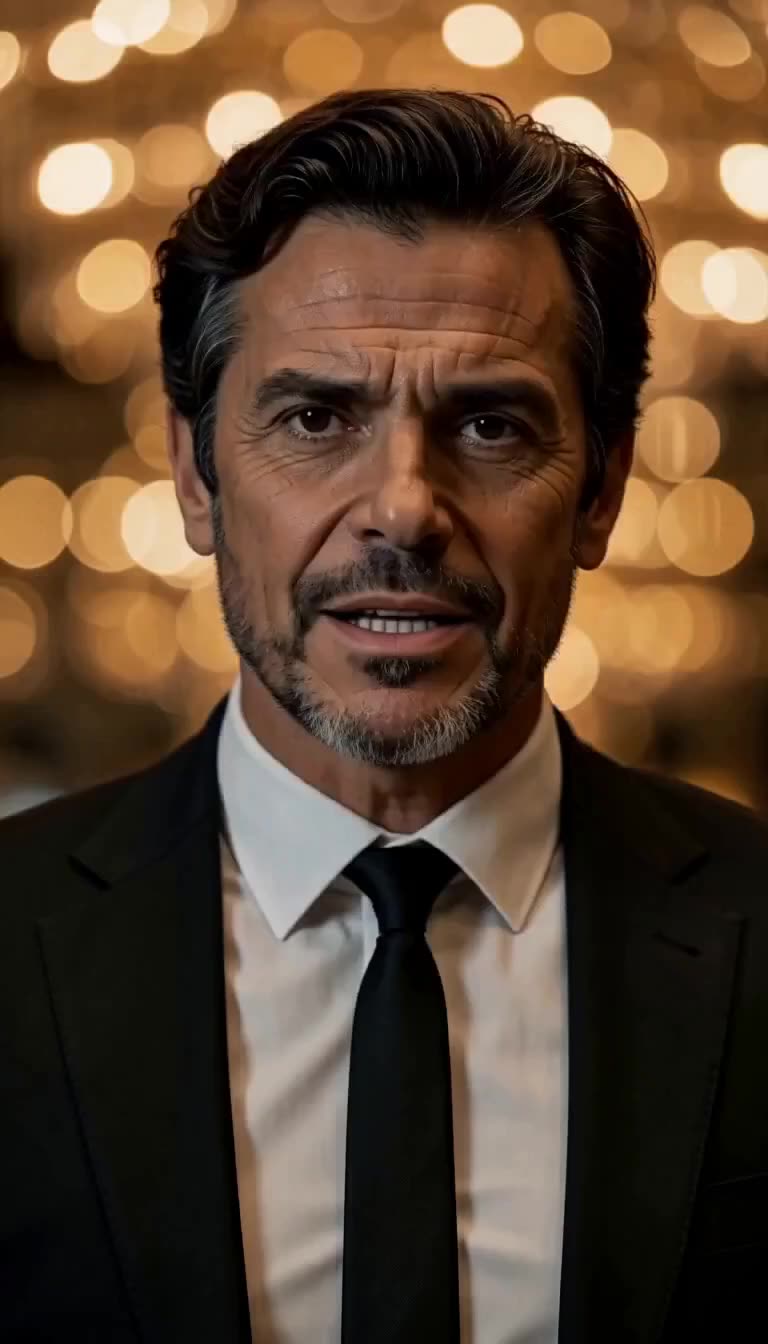 Furious corporate executive glaring with disbelief across the ballroom