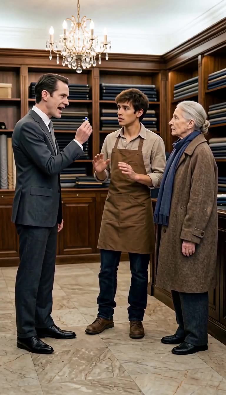 Julian holds up a stolen sapphire cufflink and accuses Logan of theft