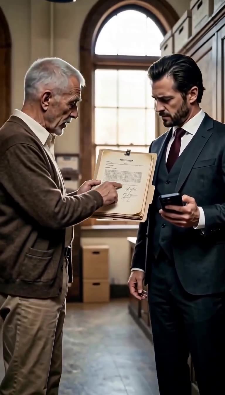 The clerk firmly points to a decisive signature on the document, catching the corporate developer off guard.