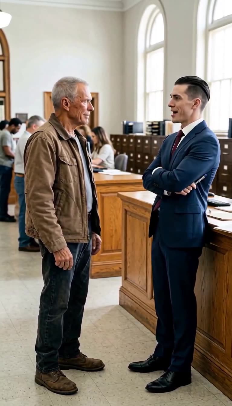 The young supervisor crosses his arms dismissively while talking to the weathered veteran.