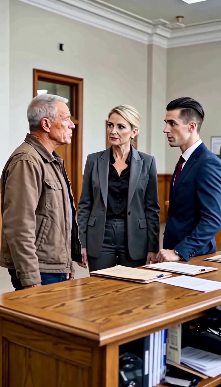 Derek stands speechless as Arthur Vance calmly requests the processing of a pension.