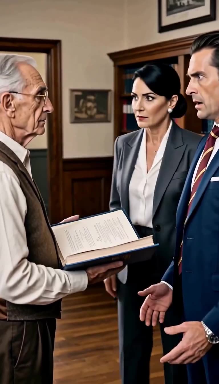 Julian reacts in utter shock as the true identity of the elderly archivist is revealed