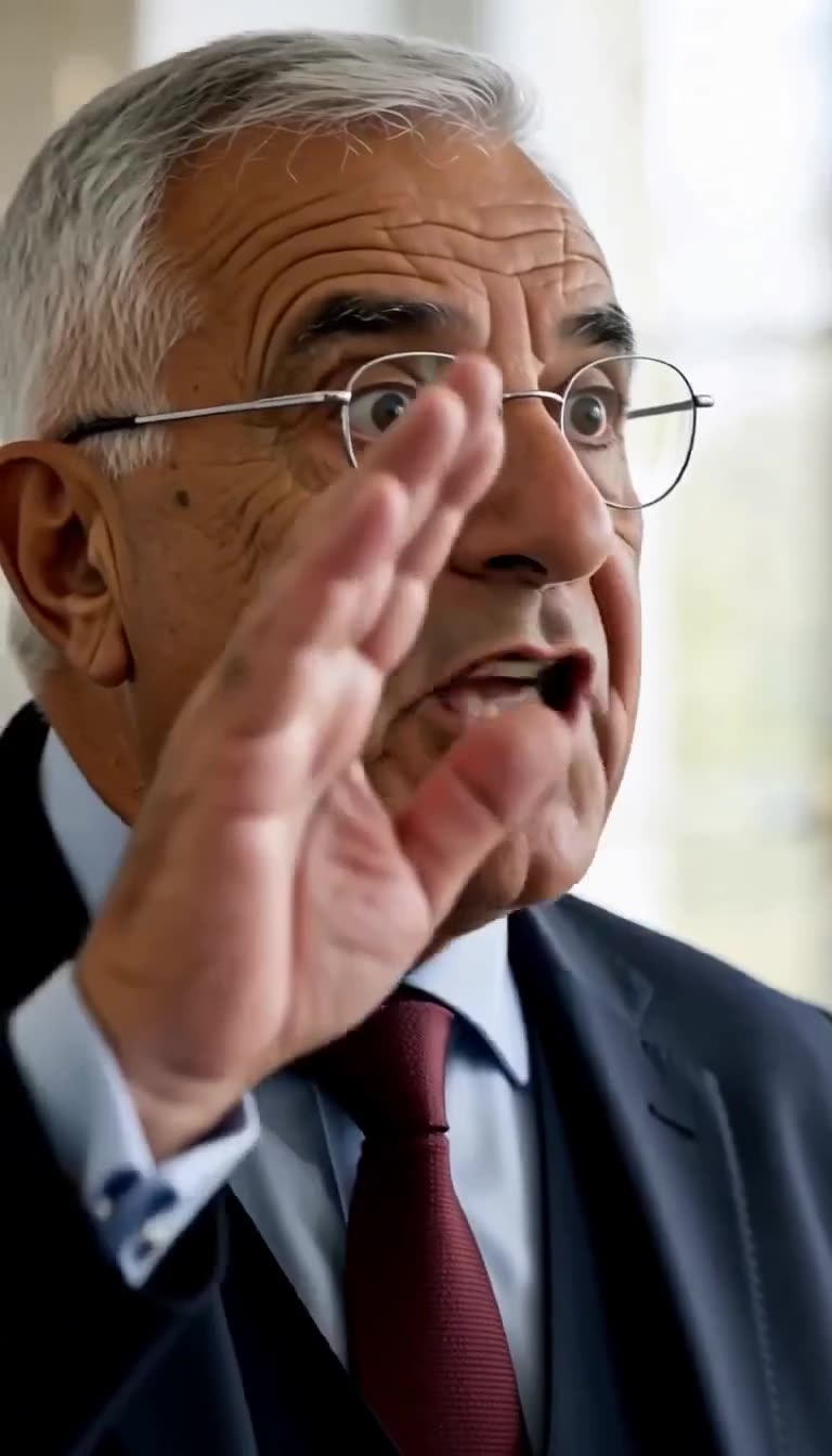Le directeur en costume intervient avec autorité pour stopper net la confrontation.