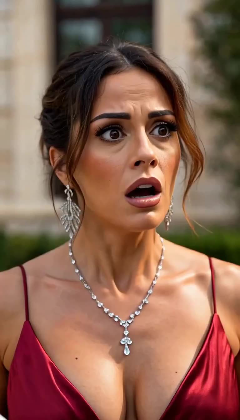 A glamorous woman looks on in absolute shock and horror after a startling revelation