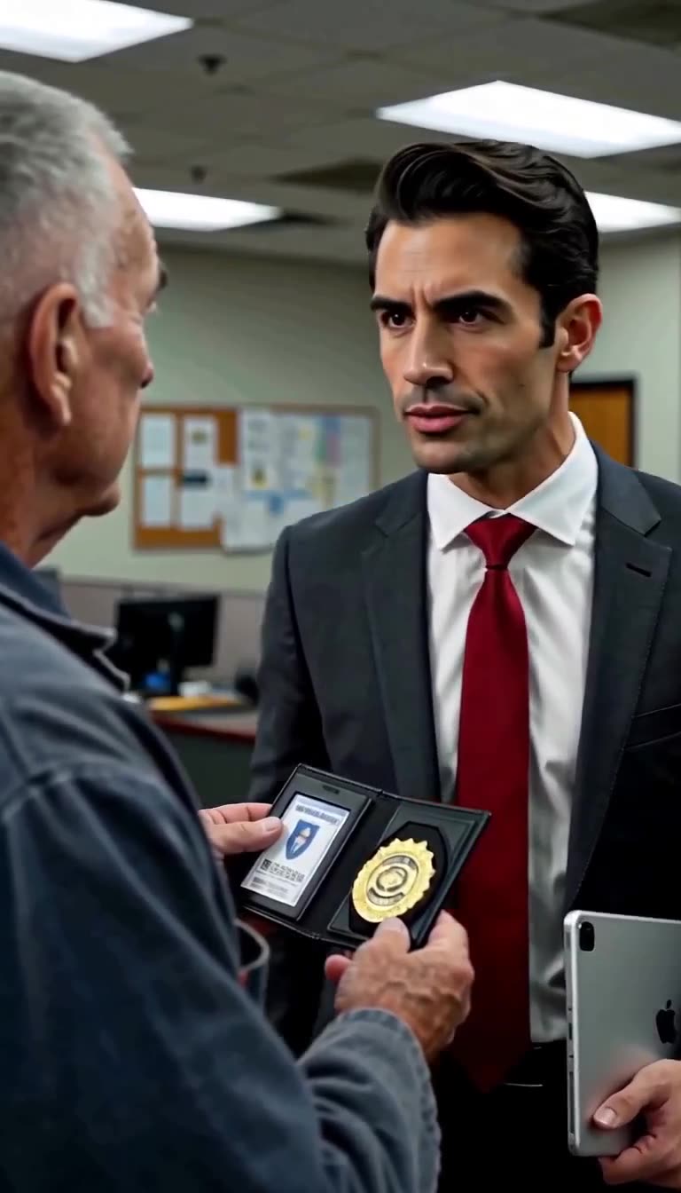 Dennis Vance displays his official state badge to a stunned Julian Thorne.