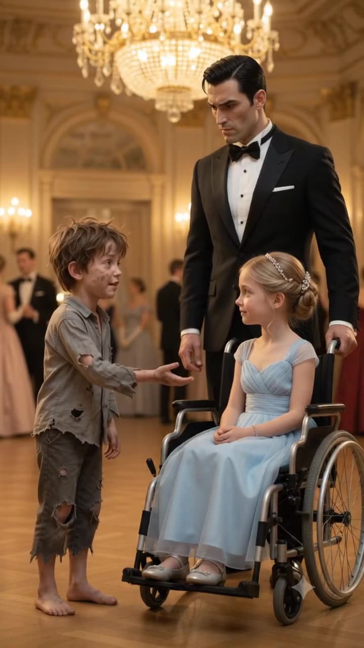 Andrei extends his hand to Maria as her father watches tensely