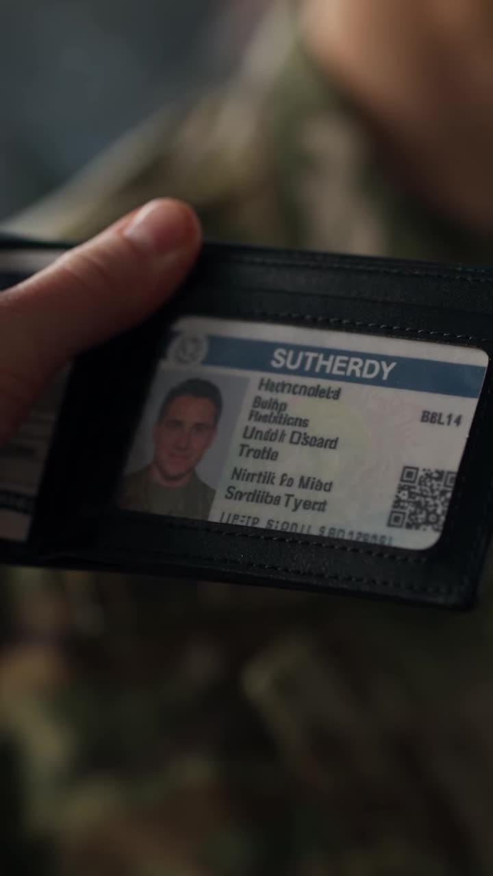 Close-up of special operations officer ID card
