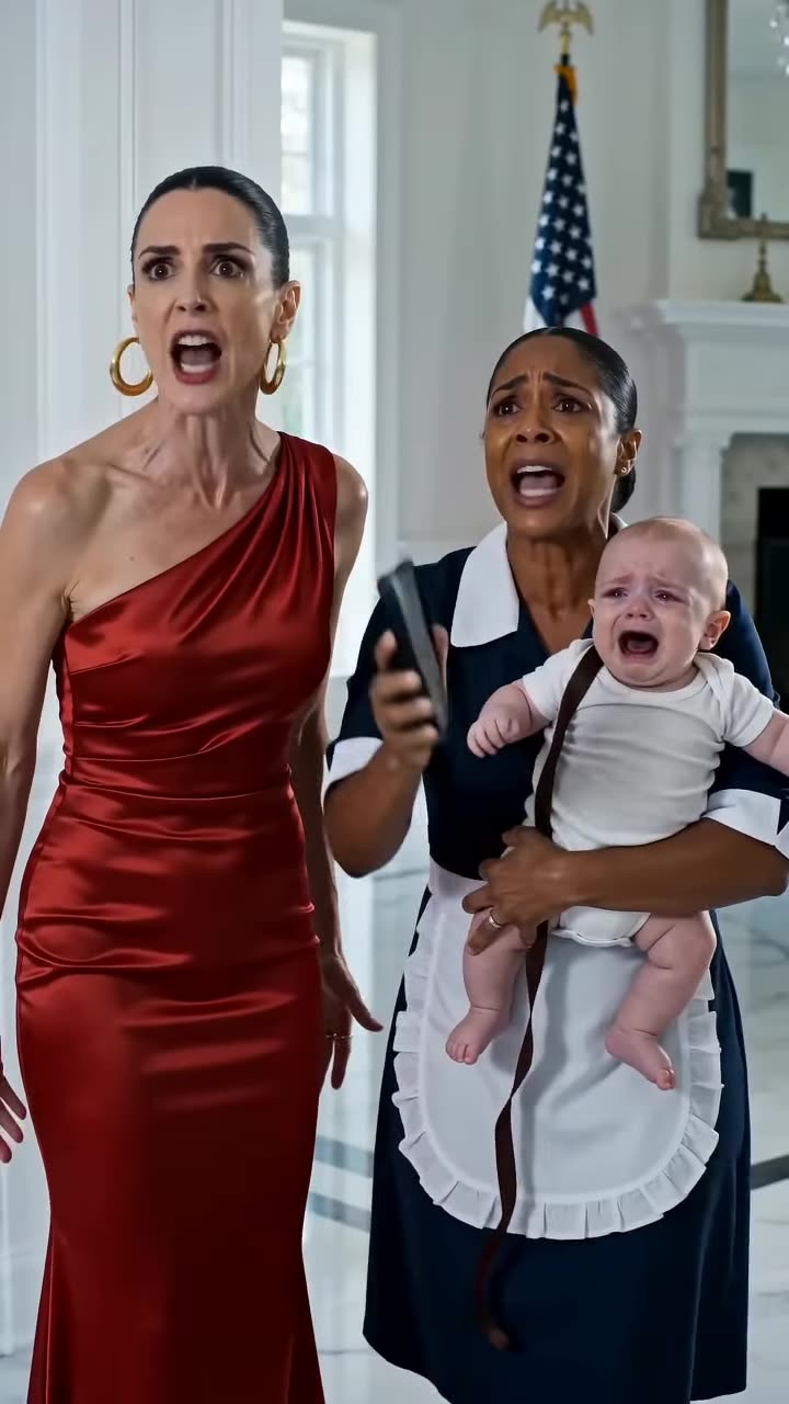 Victoria shouting as Maria holds baby and shows phone evidence