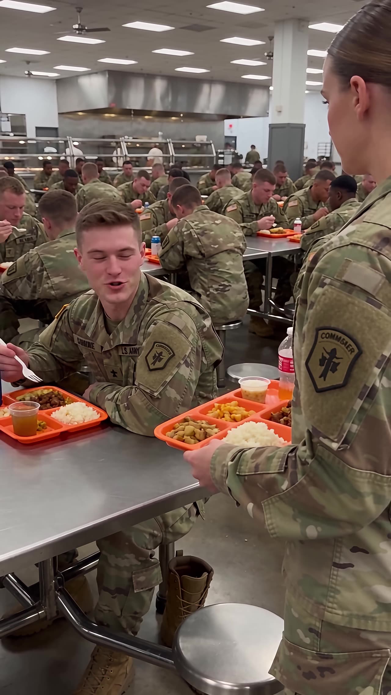 Soldier talks back dismissively during tense mess hall confrontation