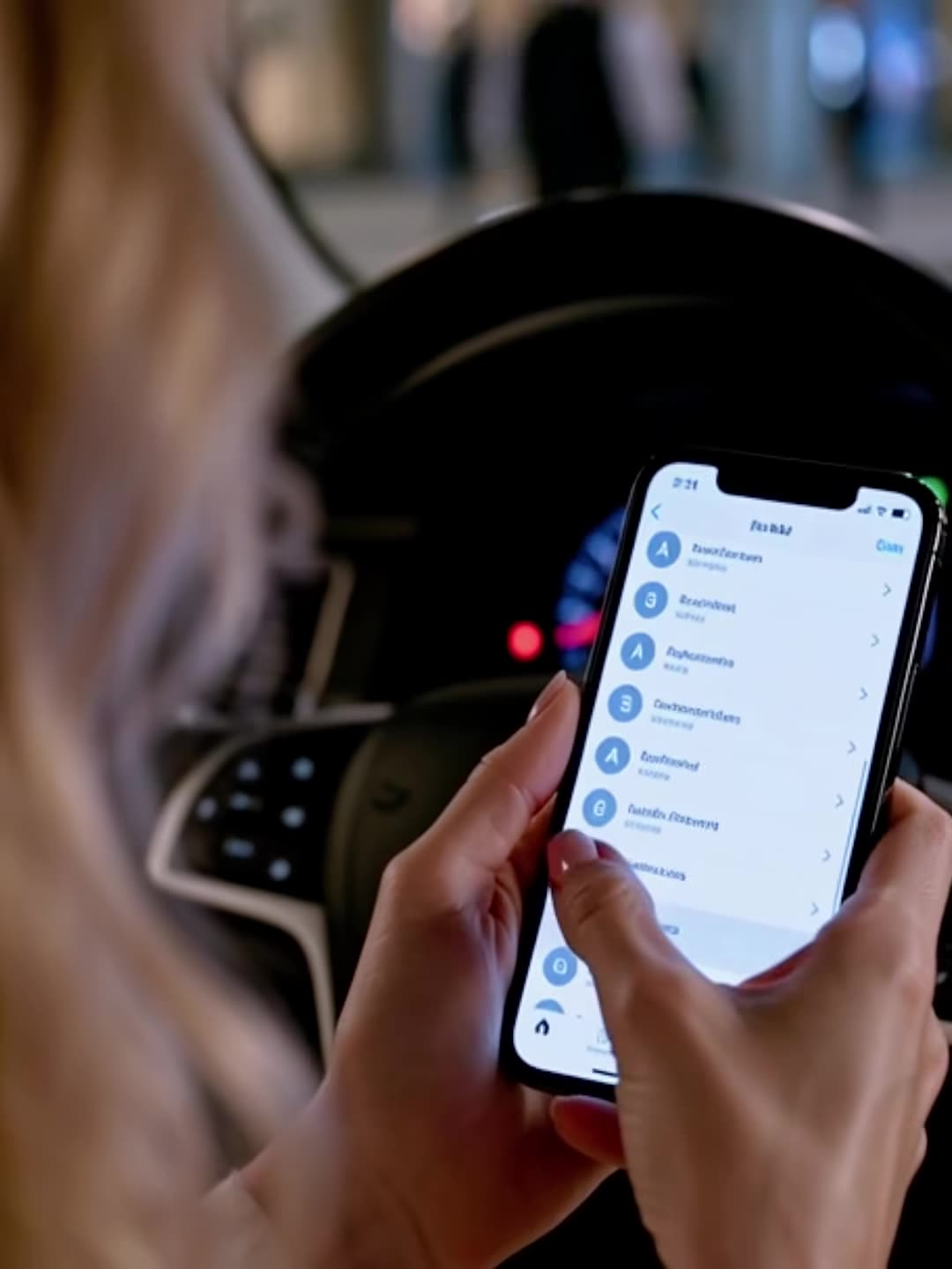 Claire's shaking hands scrolling contacts in her car after midnight