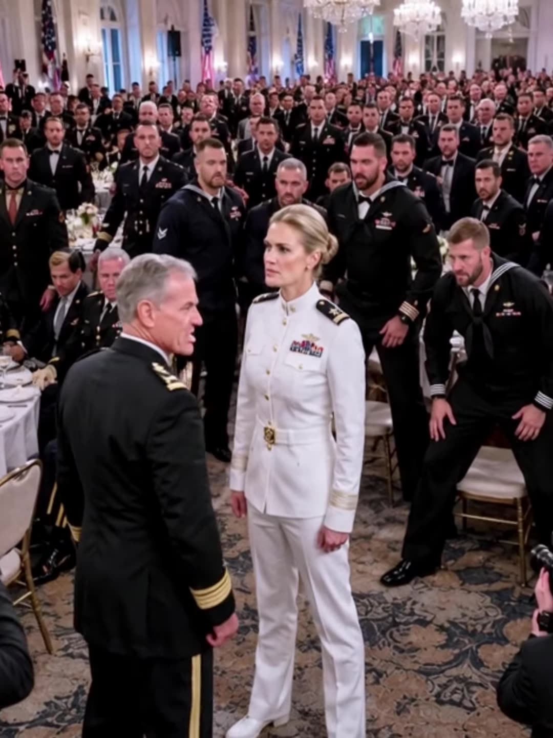 Father and daughter officers face off in packed banquet hall