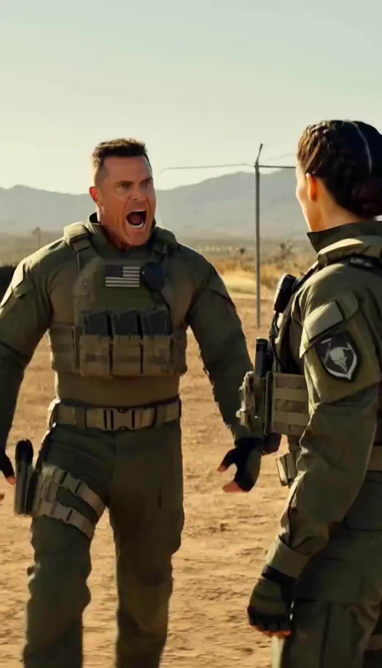Cole shouting at the calm female shooter in tactical gear