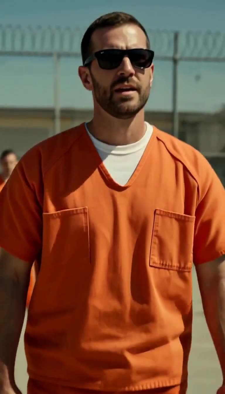 Marcus stands calmly in sunglasses to face Big Mike