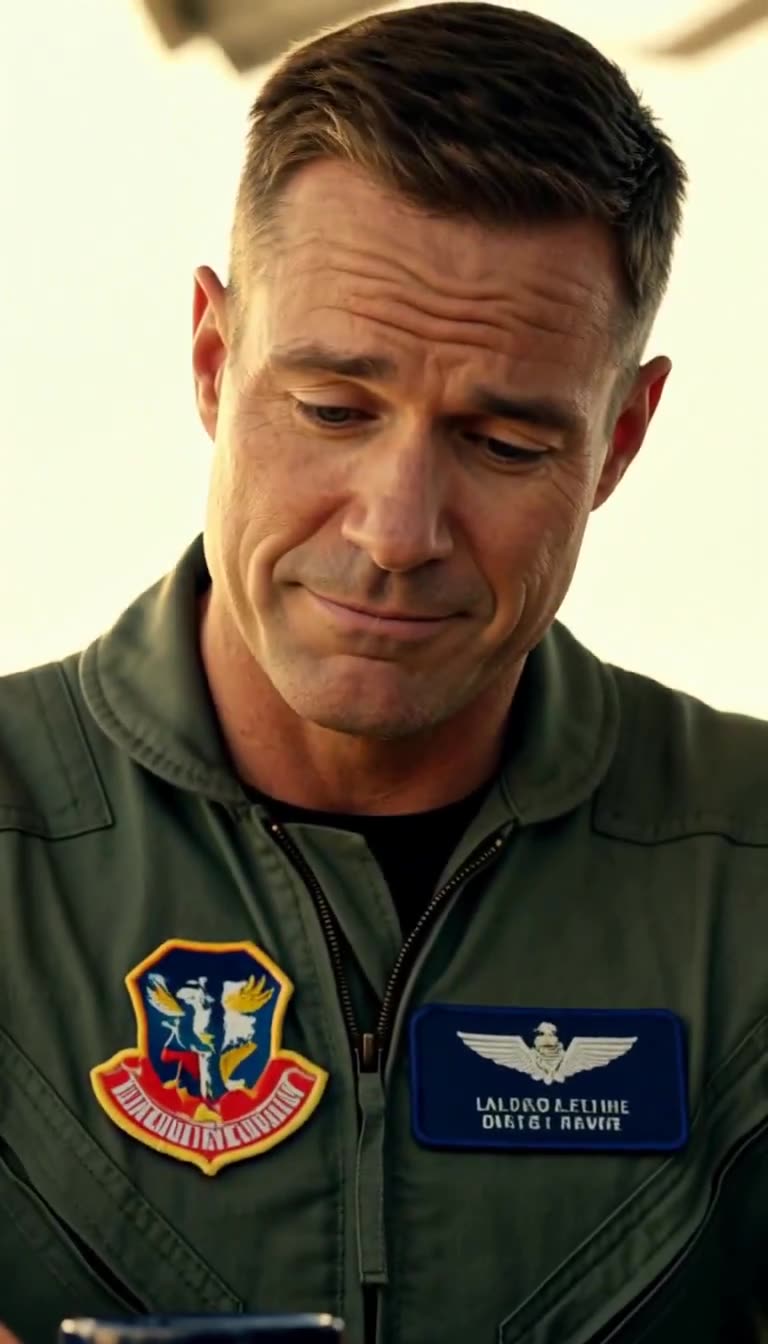 Ryan Reeves smirking in olive flight suit