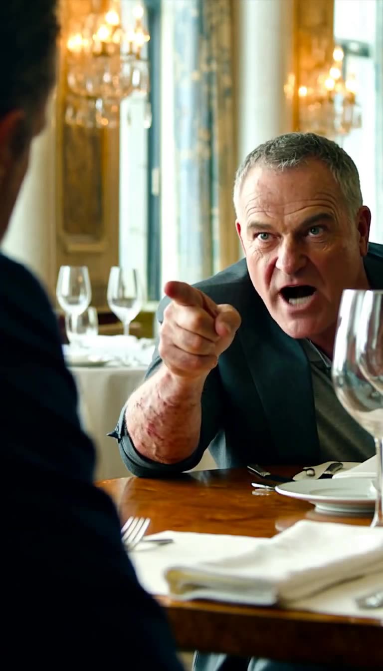Marcus shouting while pointing at Richard