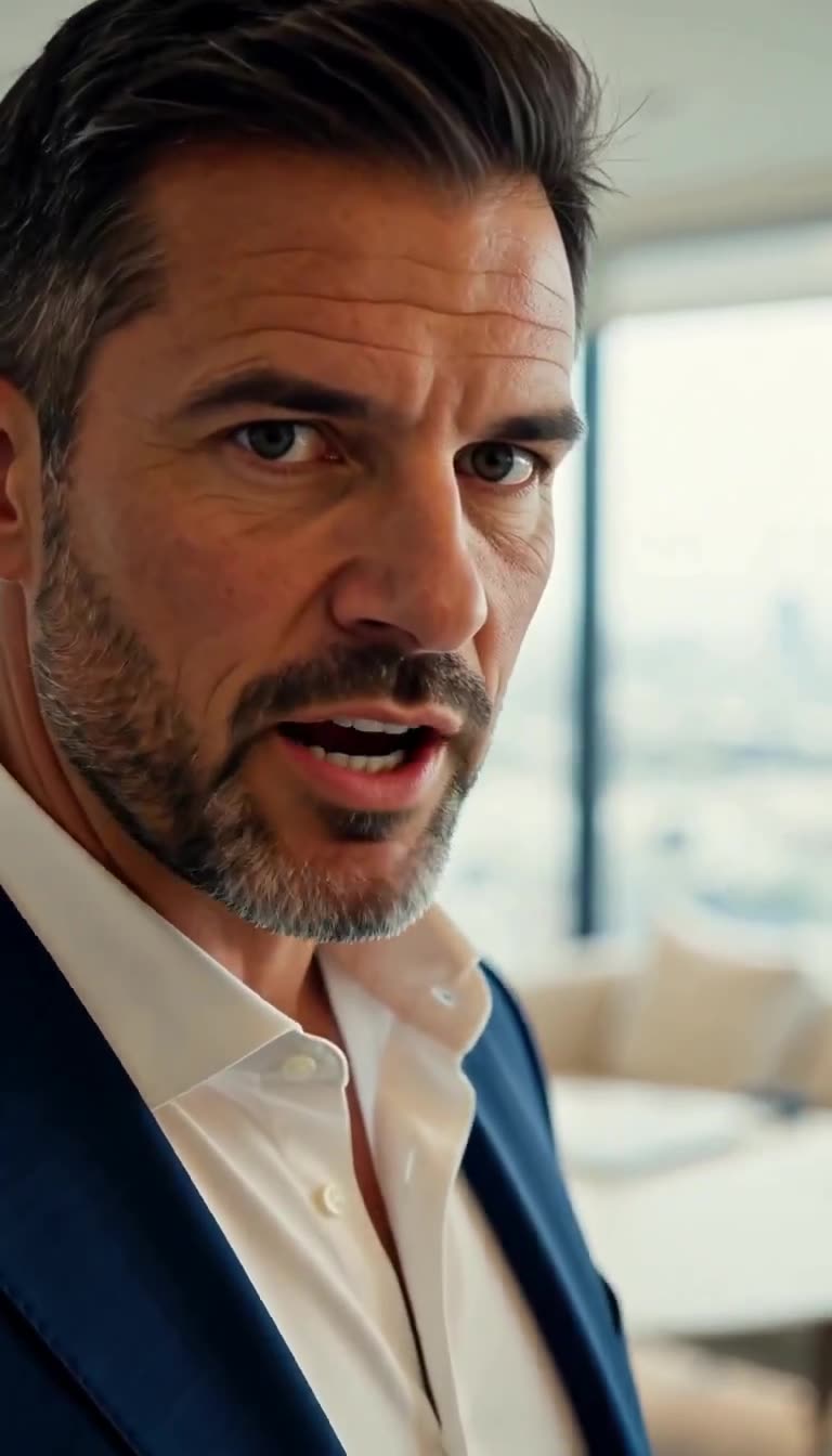 Close-up of Ethan's furious accusing glare