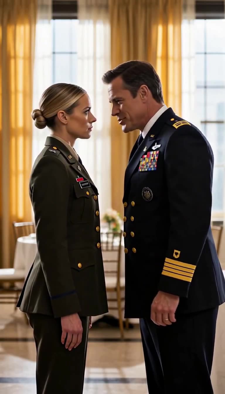 Tanner leans in sneering as Carter holds her ground