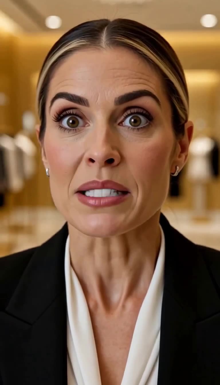 Close-up of shocked manager's face