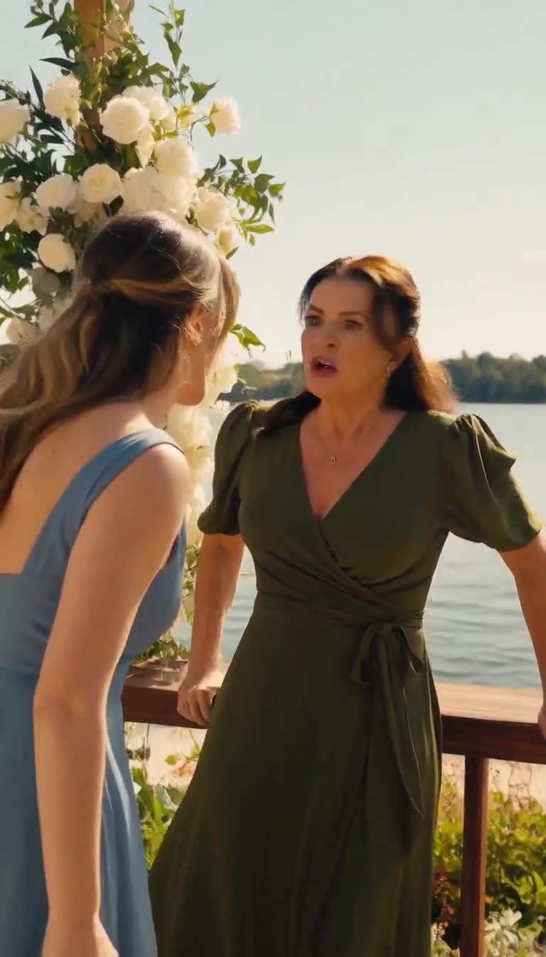 Stunned mother grips railing as wedding payments collapse
