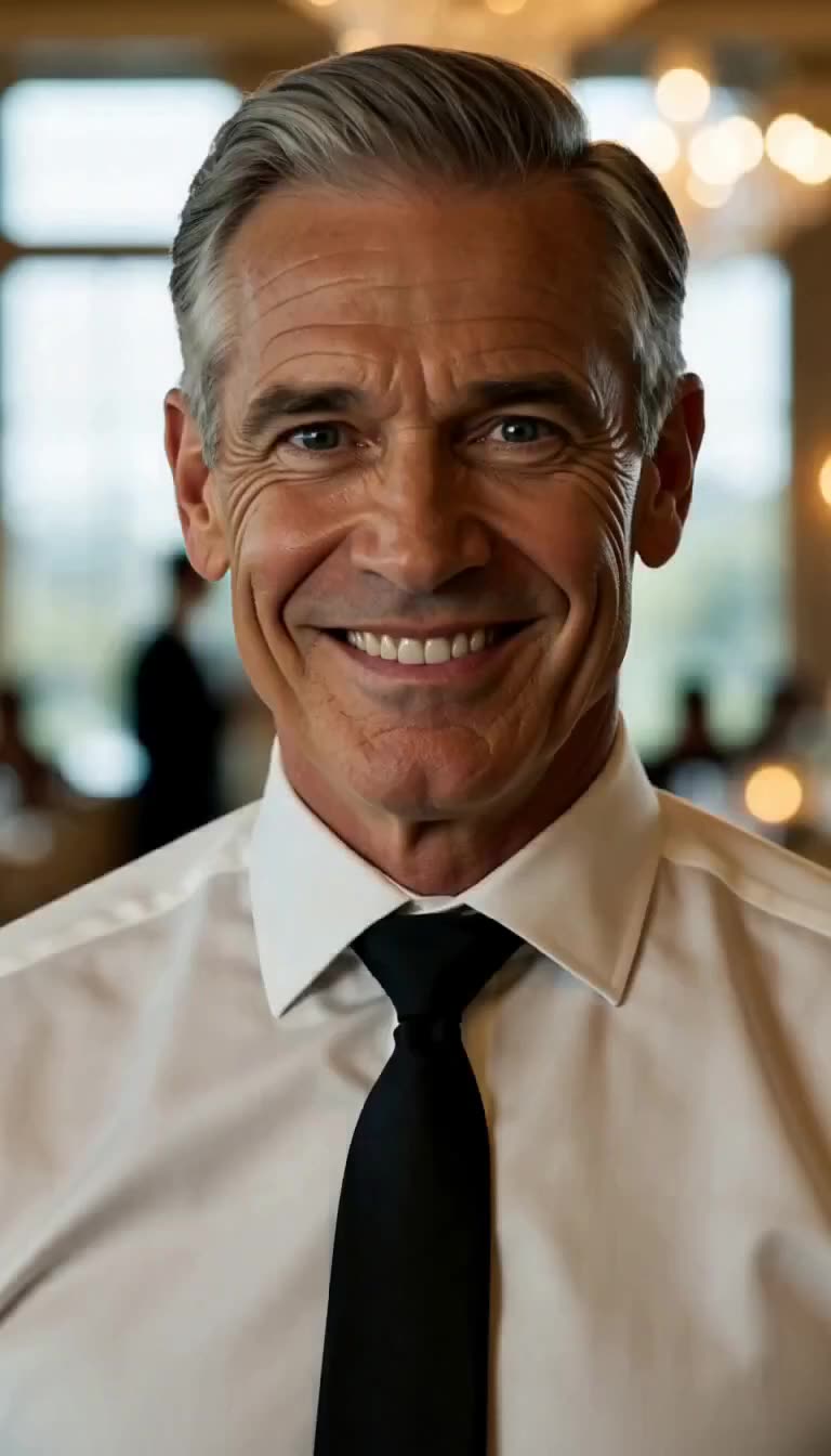 Smiling father Richard at his 70th birthday party