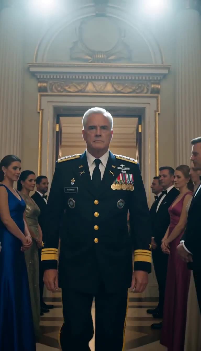 Four-star General Carter entering the ballroom doors