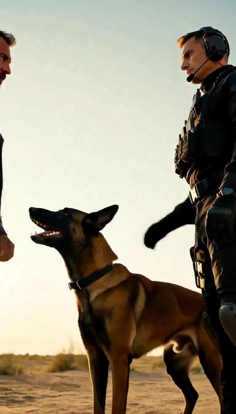 Rex stands alert on command as soldier holds control of standoff