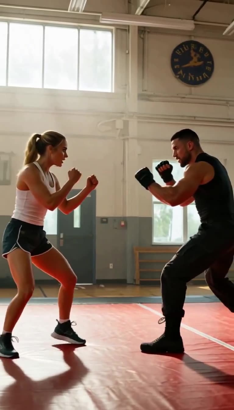 Elena and Marcus reset fighting stances