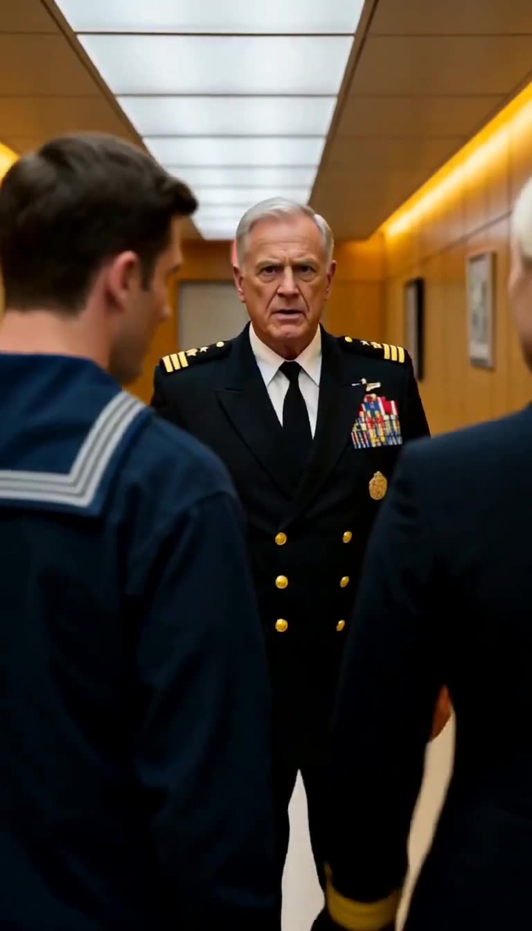 Senior naval commander confronting the sailor face to face